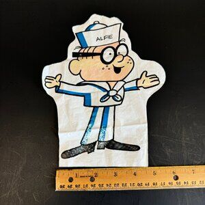 Vtg 1970s Alfie Captain Crunch Plastic Baggie Hand Puppet Mascot Cereal Toy READ